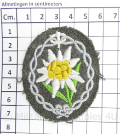 WO2 Duits Gebirgsjäger Edelweiss embleem - 7 x 5,5 cm - origineel