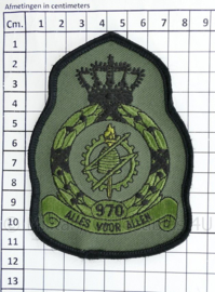KLU Luchtmacht RNLAF 970 Squadron embleem - alles voor allen -  met klittenband - 11,5 x 8 cm - origineel