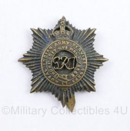 Britse cap badge Royal Indian Army Service Corps King Crown  - 4,5 x 4 cm - origineel