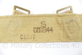 Wo2 Britse P37 Koppel khaki CO1944 - messing gespen - 86 x 5,5 cm - origineel