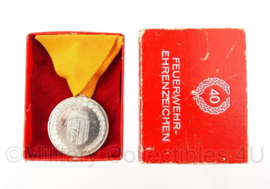 Medaille Duits 40 jaar "verdienste im feuerwehrwesen" -  in doosje - Origineel