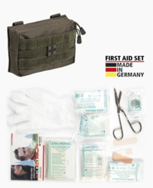 PRO 25-delige Tactical First Aid kit EHBO kit in Molle pouch IFAK met inhoud Made in Germany Leine Werke GMBH - GROEN