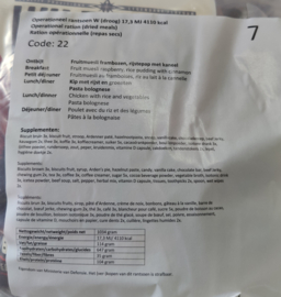 1 zak Nederlandse leger 24uurs rantsoen Maaltijd zak 24 Hour Operationeel Rantsoen W (droog) + OL  - +/- 4100 kcal - Best Before februari 2025