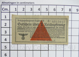 WO2 Duits Kriegsgefangenen-Lagergeld biljet 1 Reichspfennig - Zeldzaam! - 7 x 4 cm - origineel