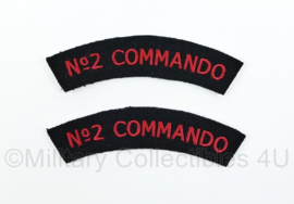 WO2 Britse leger No. 2 Commando shoulder titles pair
