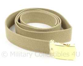 KM Koninklijke Marine tropen broekriem khaki webbing DT en GVT - licht gebruikt - 150 cm - origineel