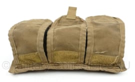 Triple M4 C7 C8 Mag pouch MOLLE Coyote - made in USA - 25 x 6,5 x 16,5 cm - zwaarder gebruikt - origineel