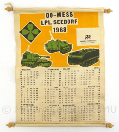 KL Landmacht kalender Onderofficiers mess LPL Seedorf - 1968 - 39 x 34 cm - origineel