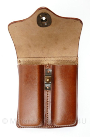 Colt M1911 double magazine pouch - brown leather - met belt hook