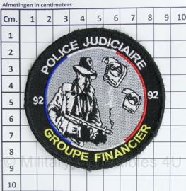 Frans Embleem  Police judiciare groupe financier 92 - met klittenband - diameter 8,5 cm - origineel