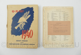 Beknopt overzicht van de Krijgsverrichtingen der Koninklijke Landmacht 10-19 mei 1940 - 20 x 2,5 x 27,5 cm - origineel naoorlogs uitgegeven