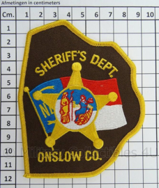 US Sheriffs Department Onslow Co embleem - afmeting 9 x 11,5 cm - origineel