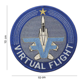 Embleem stof Virtual Flight - 10 x 10 cm.