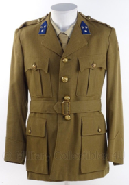 KL Koninklijke Landmacht officiers DT uniform jas met rang "kapitein" - "aan en afvoertroepen" - jaren 50 met metaaldraad insignes - maat M - origineel