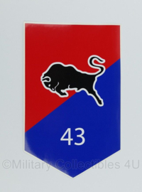 Defensie 43 MECHBAT 43 Gemechaniseerde Brigade voertuig sticker - 24 x 15 cm - origineel