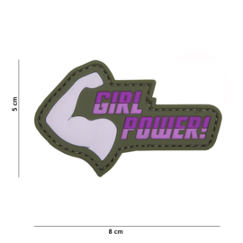 Embleem 3D PVC PVC - met klittenband - Girl Power!  - 8 x 5 cm