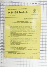 Departement van Defensie IK 5-128 2e druk Instructiekaart Rapportage van Genie-gegevens te Velde 1967 - origineel