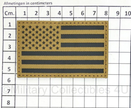 Amerikaanse leger infrarood patch - Coyote - met klittenband - Amerikaanse vlag - 5 x 8 cm