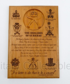 The Brigades of Gurkhas wandbord - It's Better to Die Than to be a Coward - 14 x 1,5 x 20,5 cm - origineel