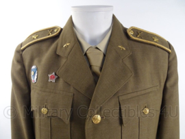 Tsjechisch leger Officiers uniform jas en broek met rang en insignes - maat L - origineel