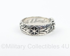 WO2 Duitse Waffen SS Totenkopf ring - 925 Sterling zilver - size 8 t/m 11 - replica