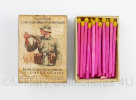 WO2 Duits luciferdoosje van echt hout - Wehrdienst Grenadierregiment Feldherrnhalle - 6 x 4 cm