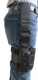 Double Strap Leg Shroud with quick release with DOUBLE  leg strap Beenplaat Beenpaneel Legpanel voor bijv. Safariland holster - Green