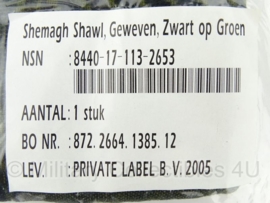 Shemagh - Shawl Zwart/groen nieuw in de verpakking - origineel KL Nederlands leger