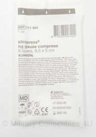 Klinion Klinipress HG Gauze Compress 8-laags - 8½ x 5 cm - 16 stuks - exp. date 05-2027 - nieuw in verpakking