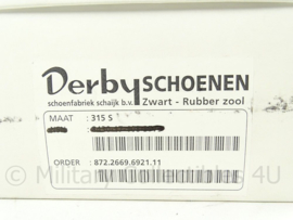 KL Nederlandse leger DT schoenen van Derby Gold class - zwart leer, rubberen zool - nieuw in doos - maat 315S/49S - origineel
