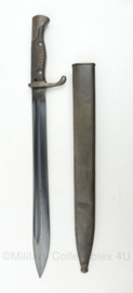 WO1 Duitse G98 Gewehr 98 bajonet met schede 1917 - maker Deutsche Maaschinenfabrik AG Duisburg - 51,5 cm lang - origineel