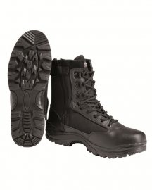 Tactical boot met rits - zwart