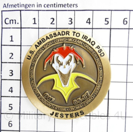 Zeldzame coin US Ambassadr to Iraq PSD HHB FWD 1/127 FA SECFOR 2nd PLT 4th SQD - diameter 5 cm - origineel