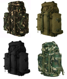 Commando rugzak met zijtassen - inhoud 70 liter + 16 liter - verkrijgbaar in 4 kleuren