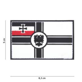 Embleem 3D PVC met klittenband - Duitse Empire vlag - 8,3 x 5 cm.