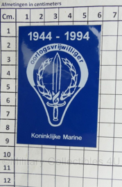 KM Koninklijke Marine Oorlogsvrijwilliger 1944 -  1994 sticker - 9 x 6 cm - origineel