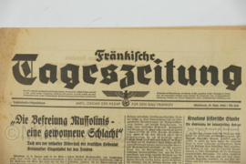 WO2 Duitse krant Tageszeitung nr. 216 13 september 1943 - 47 x 32 cm - origineel