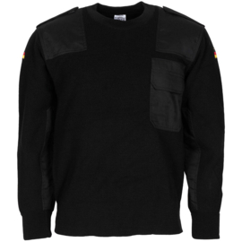 Bundeswehr commando trui  ronde hals - Zwart - 80% wol!  - Militair model - Dames of Heren maten model - ZWART - origineel