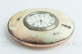 KMAR Marechaussee horloge tafel model zilver - doorsnede 7 cm - origineel