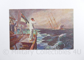 WO1 Duitse Postkarte der letzte Gruss Kaiserliche Marine 1914 - 14,5 x 9 cm - origineel