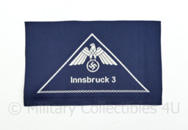 WO2 Duits DRK Deutsches Rotes Kreuz armel dreieck Innsbruck 3 donkerblauw - 13 x 8 cm - replica