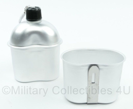 US Army aluminium veldfles MET aluminium beker en hoes - US WO2 model