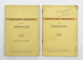 Voorlopig Reglement op den Inwendigen Dienst 1946! Deel A en B 1584 - afmeting 13 x 19 cm - origineel