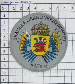 Zweedse leger  Armoured Regiment Scanian Dragoon Regiment embleem - diameter 8 cm -  origineel