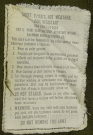 US Army Vietnam oorlog Flyers shirt Hot weather - rang Major - veel insignes - gedateerd 1971 - maat M/short - origineel