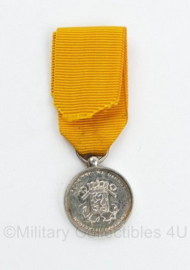 Koninklijke Marine Trouwe dienst medaille zilver - Wilhelmina - 5 x 2 cm - origineel