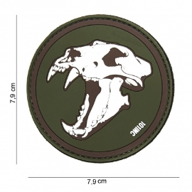 Embleem 3D PVC PVC - met klittenband - Sabertooth Tiger  -7,9 cm rond