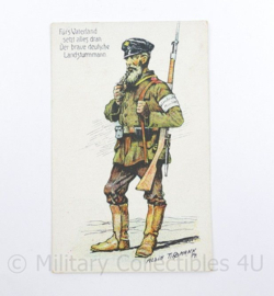WO1 Duitse Postkarte 1916 Furs Vaterland met eenheid stempel - 14,5 x 9 cm - origineel