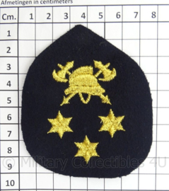 Brandweer Pet of Rang embleem met 3 sterren - afmeting 8 x 9 cm - Origineel
