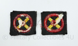 Britse WW2 Western Command Formation Sign arm badge PAAR - 7 x 3 cm - origineel